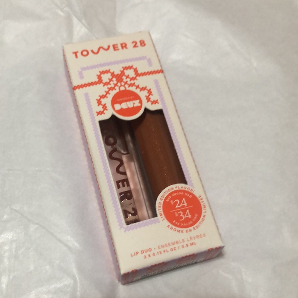 *NWT* **RARE** **LTD EDITION** Tower 28 + Deux Lip Drip Duo - Chestnut + Chill